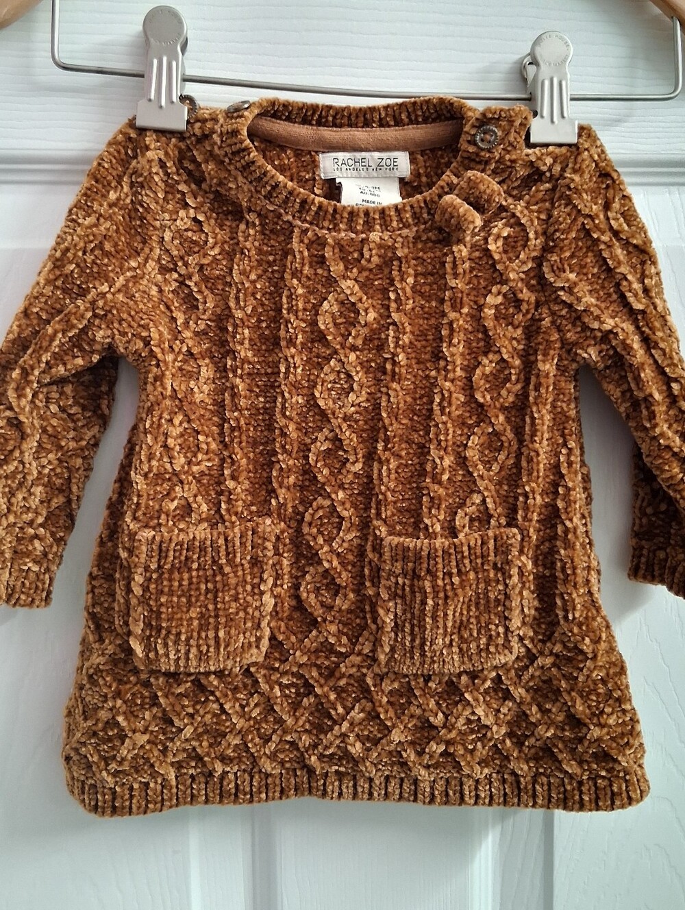 Baby Rachel Zoe Rust Colored Chenille Sweater 0-3 Months